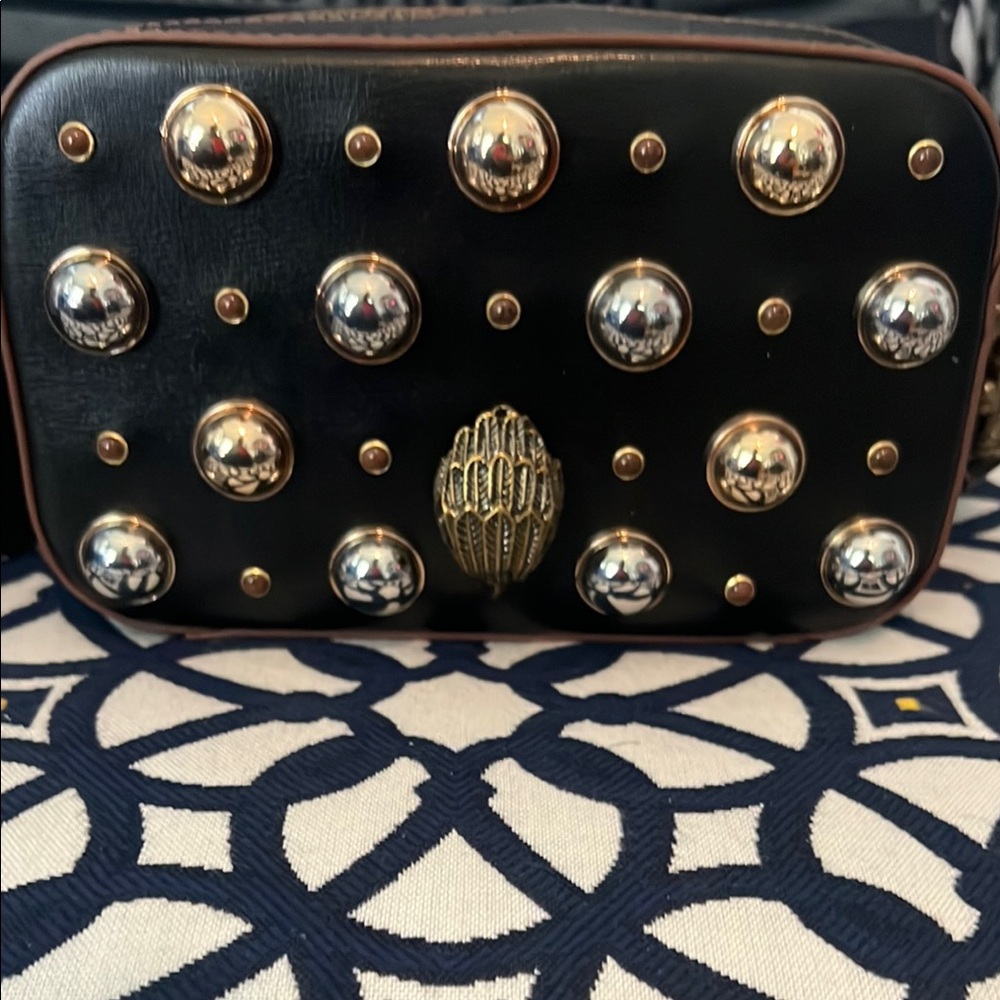 Kurt Geiger Studded Black and Gold Women's  Crossbody Bag